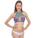 Chevron Pattern Gifts Cross Front Halter Bikini Top View1