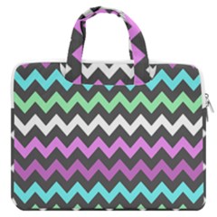 Chevron Pattern Gifts Macbook Pro 16  Double Pocket Laptop Bag  by GardenOfOphir