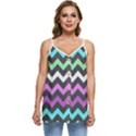 Chevron Pattern Gifts Casual Spaghetti Strap Chiffon Top View1