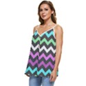 Chevron Pattern Gifts Casual Spaghetti Strap Chiffon Top View2