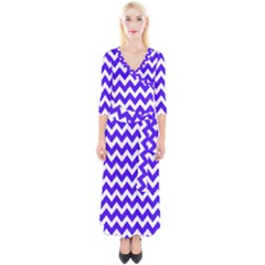 Chevron Pattern Gifts Quarter Sleeve Wrap Maxi Dress