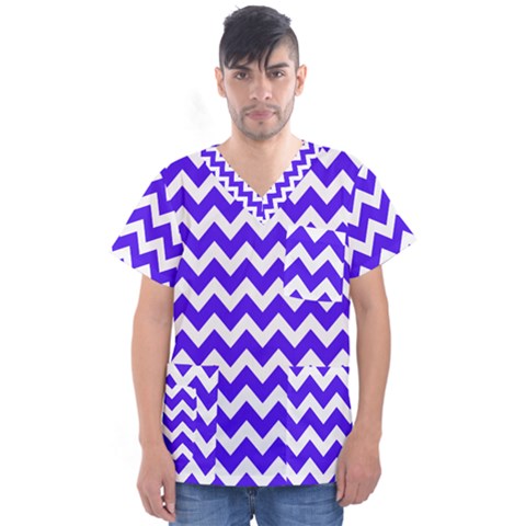 Chevron Pattern Gifts Men s V-neck Scrub Top by GardenOfOphir