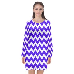 Chevron Pattern Gifts Long Sleeve Chiffon Shift Dress 