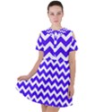 Chevron Pattern Gifts Short Sleeve Shoulder Cut Out Dress  View1