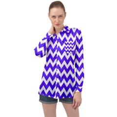 Chevron Pattern Gifts Long Sleeve Satin Shirt