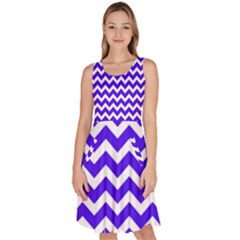 Chevron Pattern Gifts Knee Length Skater Dress With Pockets