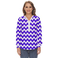 Chevron Pattern Gifts Zip Up Long Sleeve Blouse