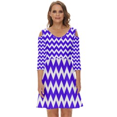 Chevron Pattern Gifts Shoulder Cut Out Zip Up Dress