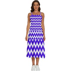 Chevron Pattern Gifts Sleeveless Shoulder Straps Boho Dress