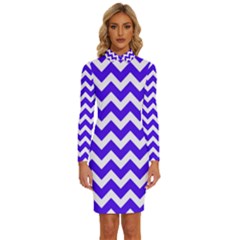 Chevron Pattern Gifts Long Sleeve Shirt Collar Bodycon Dress