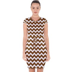 Chevron Pattern Gifts Capsleeve Drawstring Dress 