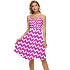 Chevron Pattern Gifts Sleeveless Tie Front Chiffon Dress by GardenOfOphir