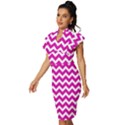 Chevron Pattern Gifts Vintage Frill Sleeve V-Neck Bodycon Dress View2