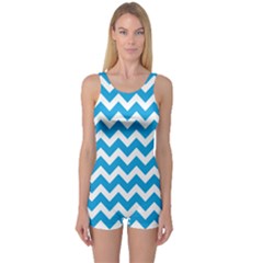 Chevron Pattern Gifts One Piece Boyleg Swimsuit by GardenOfOphir