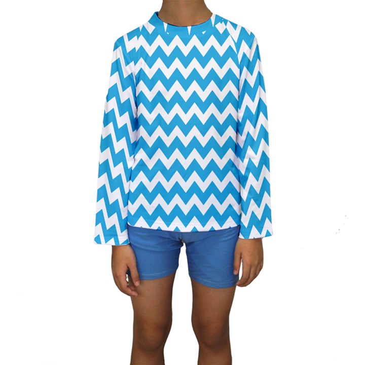 Chevron Pattern Gifts Kids  Long Sleeve Swimwear