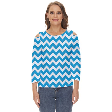 Chevron Pattern Gifts Cut Out Wide Sleeve Top by GardenOfOphir