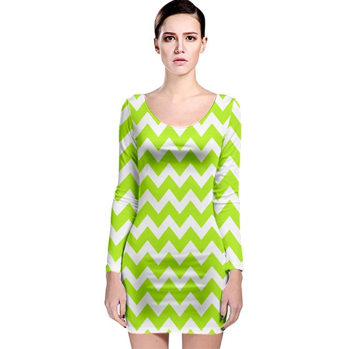 Chevron Pattern Gifts Long Sleeve Bodycon Dress