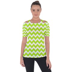 Chevron Pattern Gifts Shoulder Cut Out Short Sleeve Top by GardenOfOphir