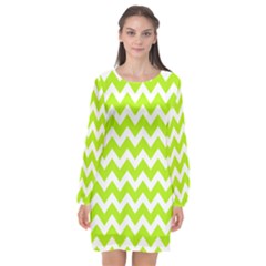 Chevron Pattern Gifts Long Sleeve Chiffon Shift Dress  by GardenOfOphir