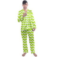 Chevron Pattern Gifts Men s Long Sleeve Satin Pajamas Set by GardenOfOphir