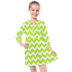 Chevron Pattern Gifts Kids  Quarter Sleeve Shirt Dress by GardenOfOphir