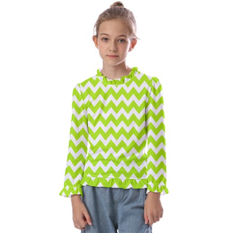 Chevron Pattern Gifts Kids  Frill Detail Tee by GardenOfOphir