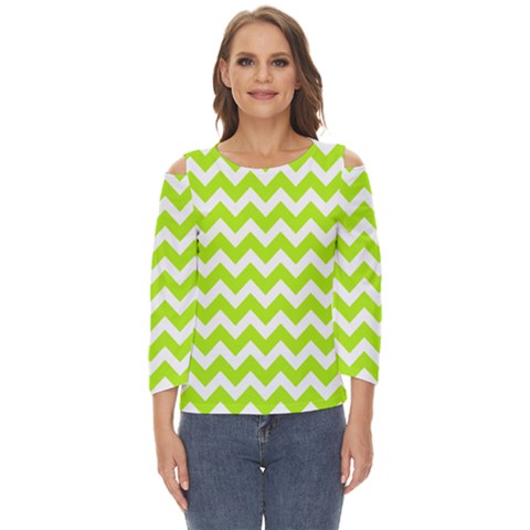 Chevron Pattern Gifts Cut Out Wide Sleeve Top by GardenOfOphir