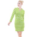 Chevron Pattern Gifts Button Long Sleeve Dress View1