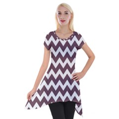 Chevron Pattern Gifts Short Sleeve Side Drop Tunic by GardenOfOphir