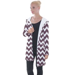 Chevron Pattern Gifts Longline Hooded Cardigan by GardenOfOphir