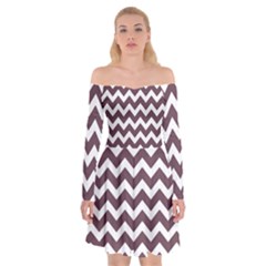 Chevron Pattern Gifts Off Shoulder Skater Dress by GardenOfOphir