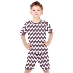 Chevron Pattern Gifts Kids  Tee And Shorts Set by GardenOfOphir