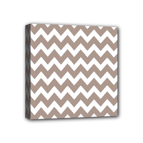 Beige Chevron Pattern Gifts Mini Canvas 4  X 4  (stretched) by GardenOfOphir