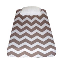 Beige Chevron Pattern Gifts Fitted Sheet (single Size) by GardenOfOphir