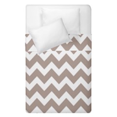 Beige Chevron Pattern Gifts Duvet Cover Double Side (single Size) by GardenOfOphir