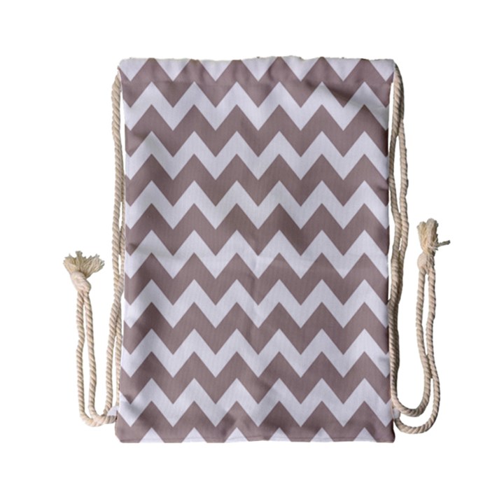 Beige Chevron Pattern Gifts Drawstring Bag (Small)