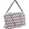 Beige Chevron Pattern Gifts Canvas Crossbody Bag View1