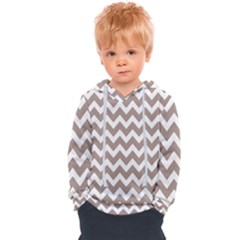 Beige Chevron Pattern Gifts Kids  Overhead Hoodie by GardenOfOphir