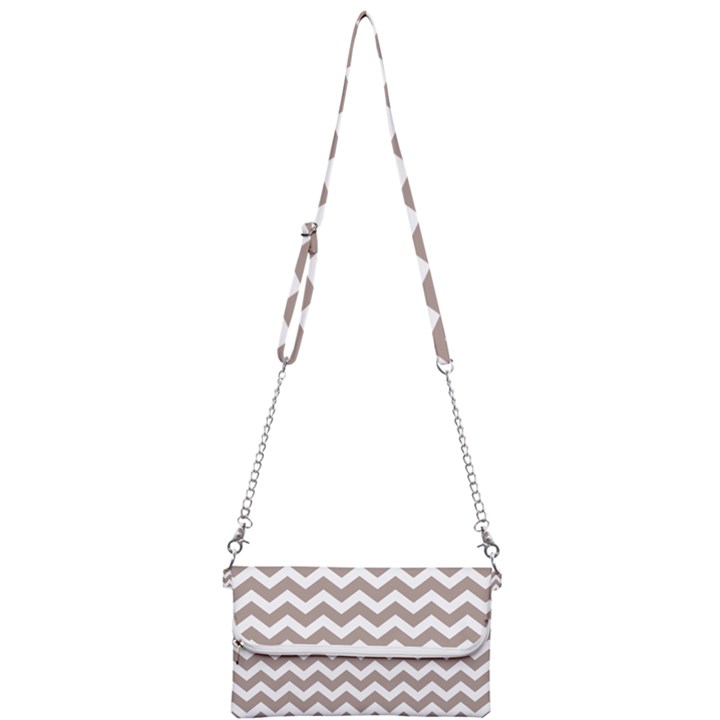 Beige Chevron Pattern Gifts Mini Crossbody Handbag