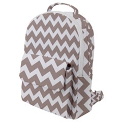 Beige Chevron Pattern Gifts Flap Pocket Backpack (small) by GardenOfOphir