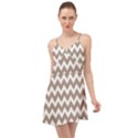 Beige Chevron Pattern Gifts Summer Time Chiffon Dress View1