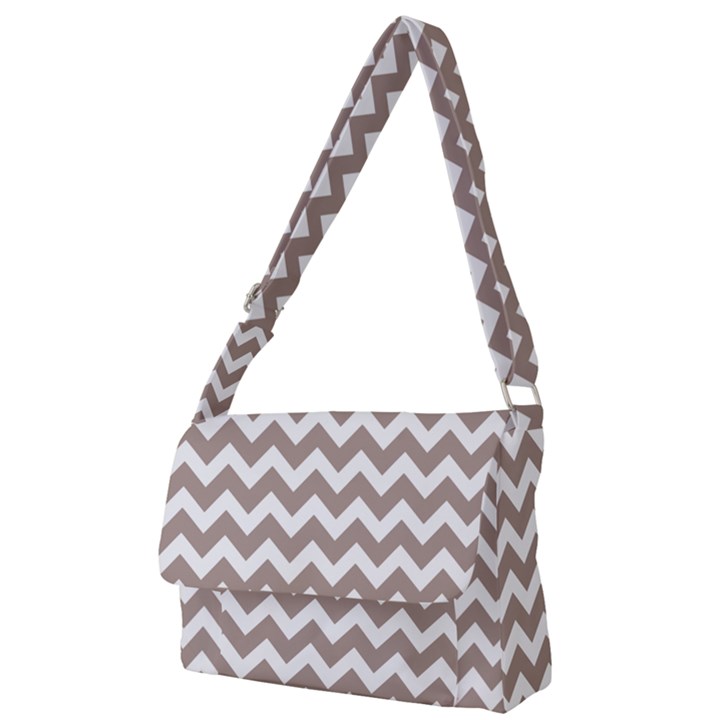 Beige Chevron Pattern Gifts Full Print Messenger Bag (L)