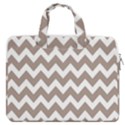 Beige Chevron Pattern Gifts MacBook Pro 13  Double Pocket Laptop Bag View1