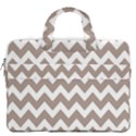 Beige Chevron Pattern Gifts MacBook Pro 13  Double Pocket Laptop Bag View2