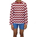 Red Chevron Pattern Gifts Kids  Long Sleeve Swimwear View1