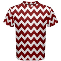 Red Chevron Pattern Gifts Men s Cotton Tee by GardenOfOphir