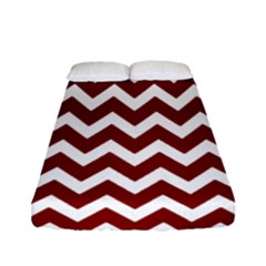 Red Chevron Pattern Gifts Fitted Sheet (full/ Double Size) by GardenOfOphir