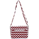 Red Chevron Pattern Gifts Shoulder Bag with Back Zipper View3