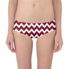 Red Chevron Pattern Gifts Classic Bikini Bottoms by GardenOfOphir