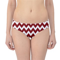 Red Chevron Pattern Gifts Hipster Bikini Bottoms by GardenOfOphir